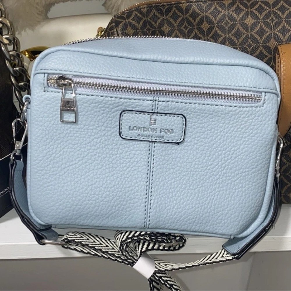 London Fog Denim Blue Jane Camera Crossbody Bag